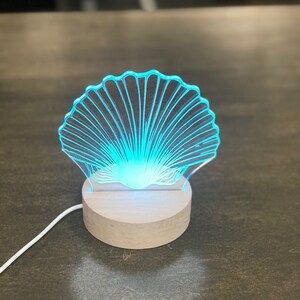 Personalized Night Light, Seashell Night Light, Bedroom Décor, LED Light, Home Decor