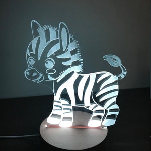 Personalized Night Light, Zebra Night Light, Kid&#39;s Night Light, Girl&#39;s Room, Boy&#39;s Room, Kid&#39;s Bedroom Décor