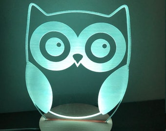 Personalized Night Light, Owl Night Light, Kid's Night Light, Girl's Room, Boy's Room, Kid's Bedroom Décor