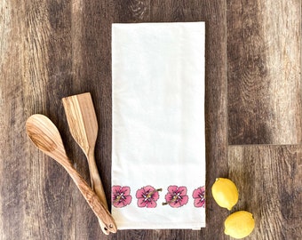 Color Tropical Flower Dish Towels, Flour Sack Towel, Decorated Dish Towels, Hawaii Decor