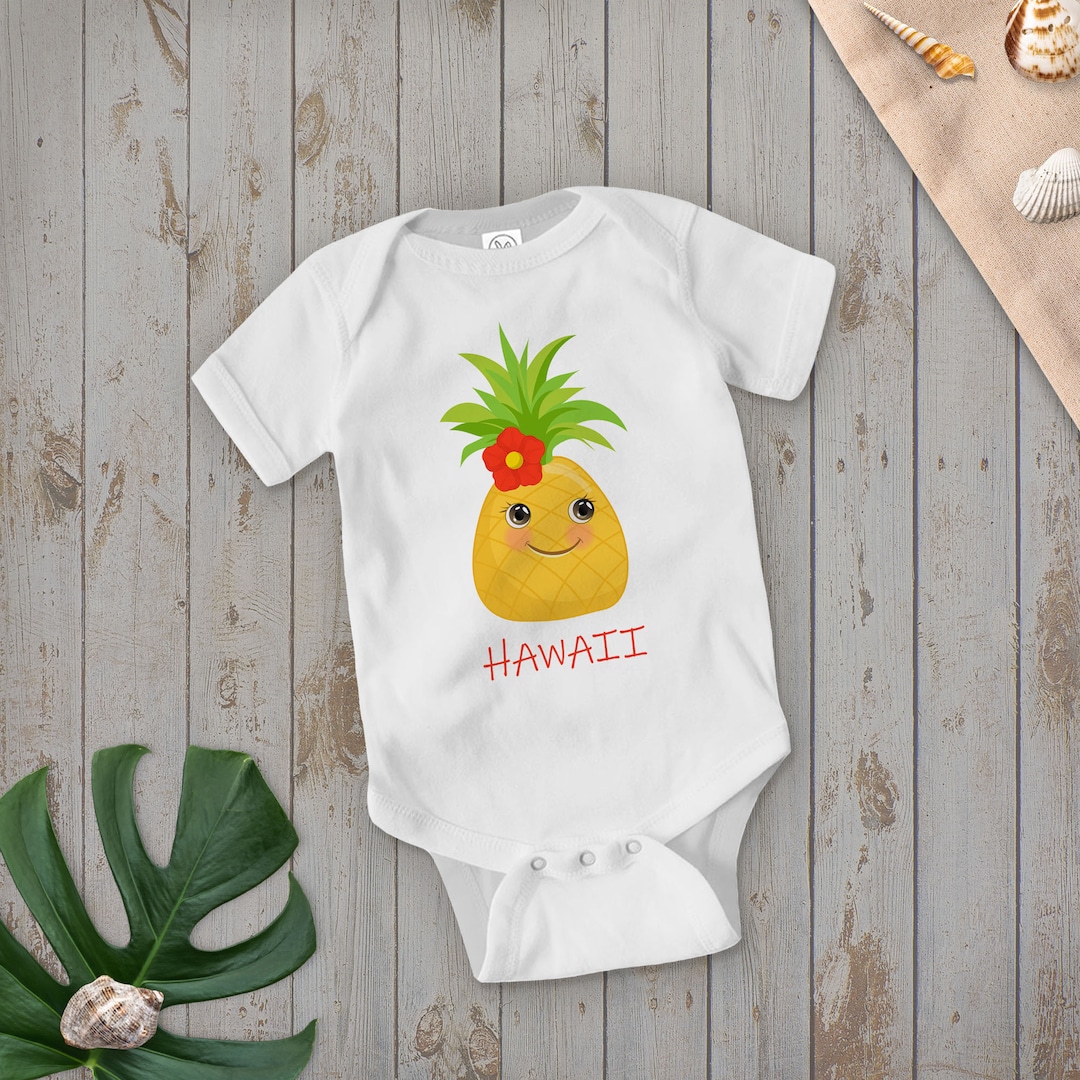 Hawaii Pineapple Onesie Baby Onesie Cute Pineapple Onesie Etsy