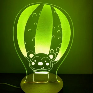Personalized Night Light, Hot Air Balloon Night Light, Kid&#39;s Night Light, Girl&#39;s Room, Boy&#39;s Room, Kid&#39;s Bedroom Décor, Bear Night Light
