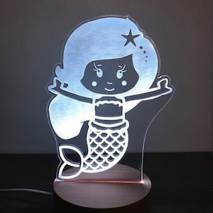 Personalized Night Light, Mermaid Night Light, Kid&#39;s Night Light, Girl&#39;s Room, Boy&#39;s Room, Kid&#39;s Bedroom Décor