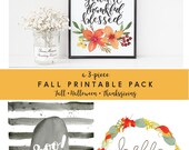 5x7 Fall Printable Pack, Holidays Printable, Seasonal Art, Wall Art, Home Decor, Thanksgiving Printable, Halloween Printable, Fall Printable