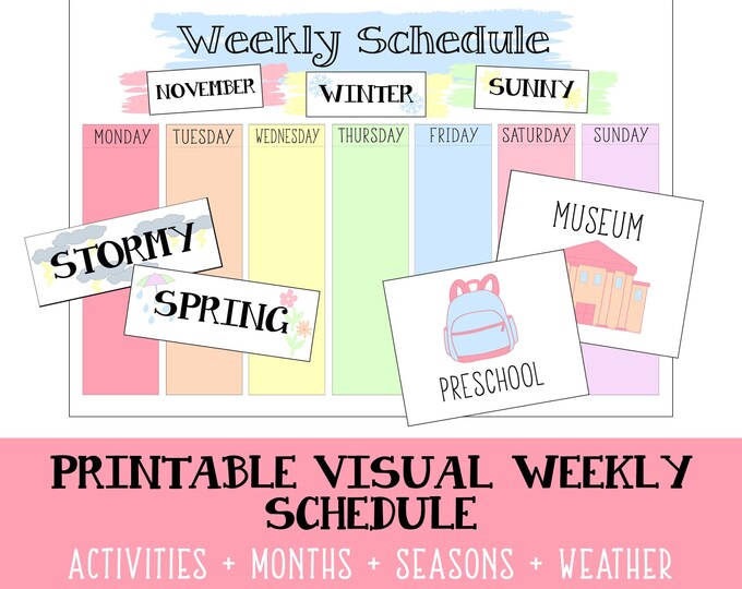 Kids Printable Visual Weekly Schedule Kids Printable - Etsy