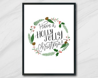 Have a Holly Jolly Christmas Song Lyrics Weihnachten Printable