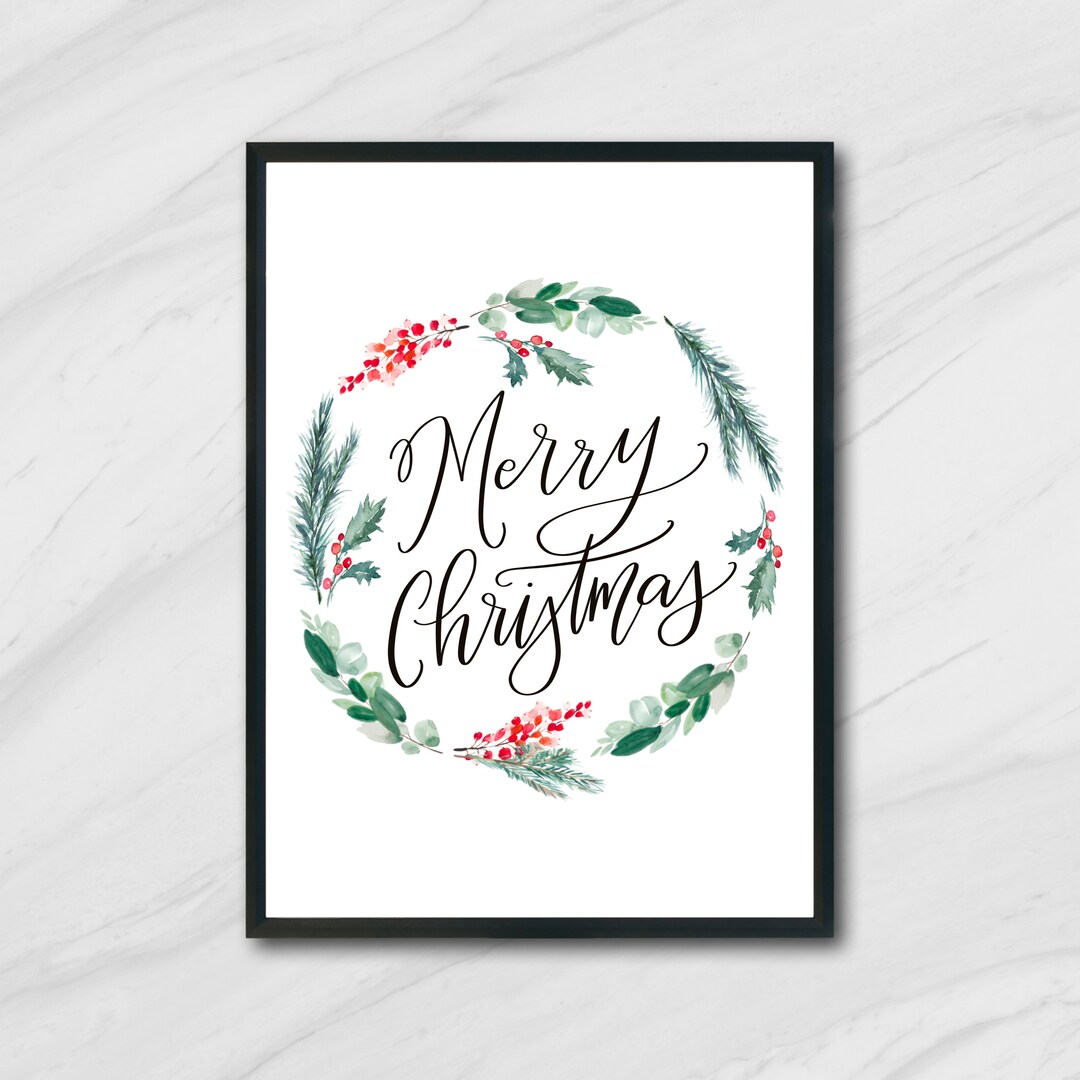 Merry Christmas Printable, Merry Christmas Print, Merry Christmas Decor ...
