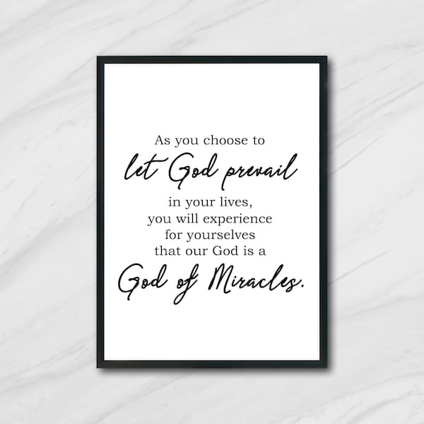 Impresión SUD 'Let God Prevail' de Russel M. Nelson, Impresión de la Iglesia de Jesucristo de los Santos de los Últimos Días, Impresión Religiosa