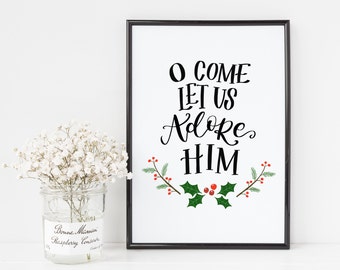 Oh Come Let Us Adore Him Religious Christmas Song Songtexte Weihnachten Printable