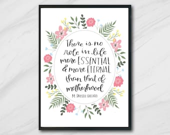 Motherhood is Essential LDS Quote Printable by M. Russell Ballard