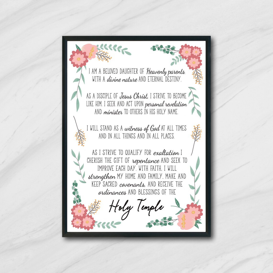 New Young Women's Theme, Updated 2019 Young Women's Theme, LDS Young ...