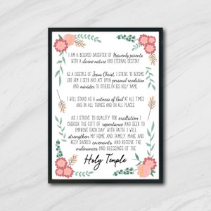 New Young Women's Theme, Updated 2019 Young Women's Theme, LDS Young Women's Theme, Poster YW, Young Women Printable, Instant Download