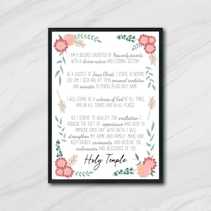 New Young Women's Theme, Updated 2019 Young Women's Theme, LDS Young Women's Theme, Poster YW, Young Women Printable, Instant Download