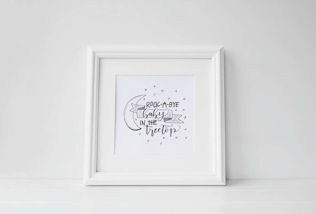 Rock-a-bye Baby, Nursery Printable, Nursery Art Print, Digital Download ...
