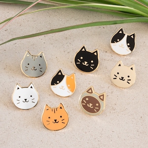 Kitty Enamel Pin // tux cat / calico cat / ginger cat / orange cat / white cat / grey cat / siamese cat pin