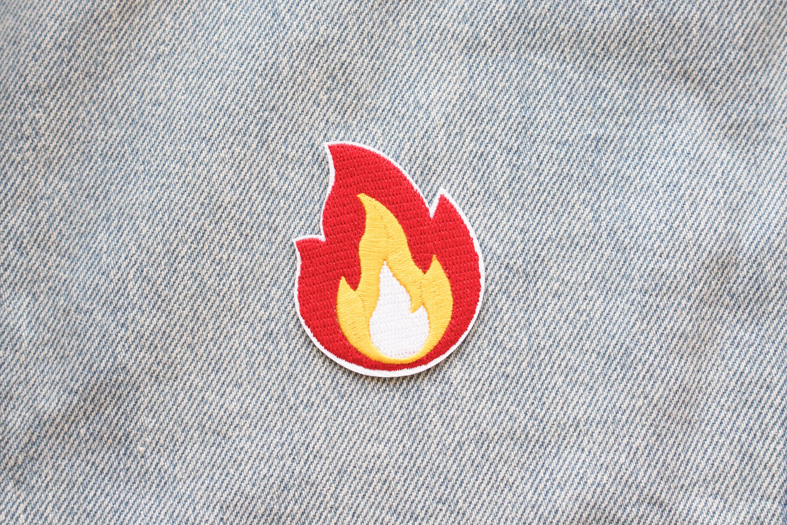 Patch Badge Matchstick World on Fire Feu Fusible Embroidered Badge 
