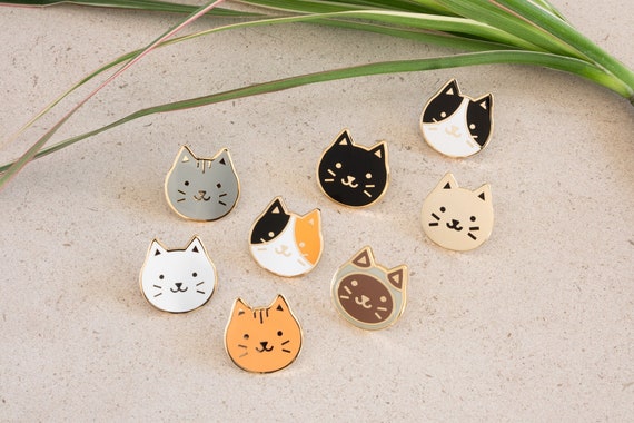 Kitty Enamel Pin // tux cat / calico cat / ginger cat / orange cat / white cat / grey cat / siamese cat pin