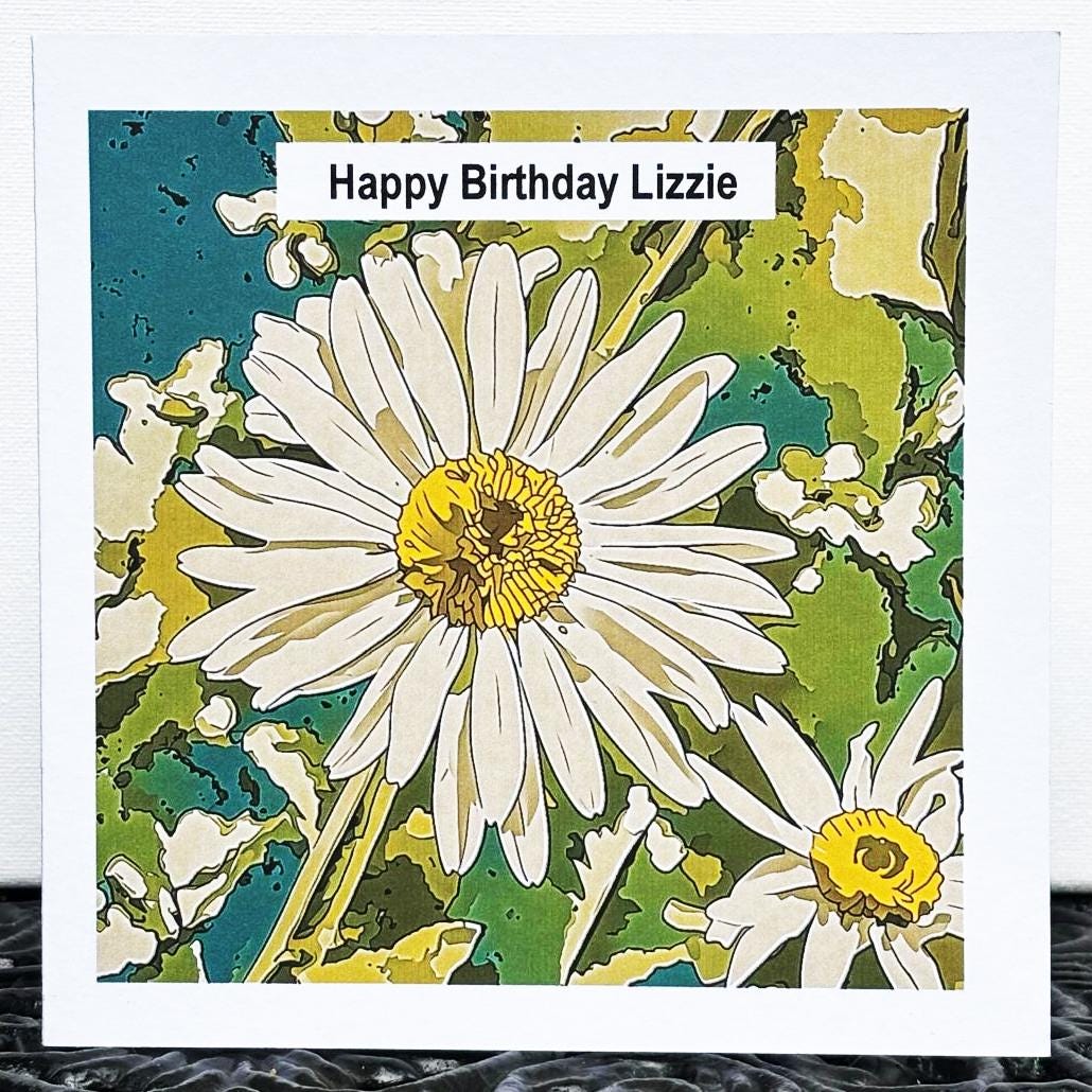 Personalised Happy Birthday Daisy Card - Etsy