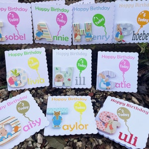 Tarjeta con letras para puerta de Peter Rabbit