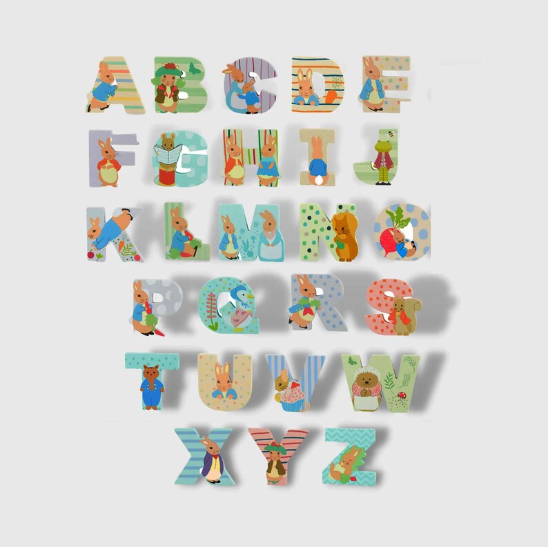 Peter Rabbit Lettering Gorgeous Peter Rabbit Themed Door Letters - Etsy Australia