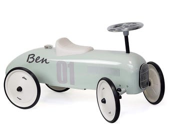 Spersonalizowany samochód wyścigowy w kolorze szałwiowej zieleni, zabawki dla rocznego dziecka, zabawki dla dwuletniego dziecka, samochód do jeżdżenia, zabawki do jeżdżenia, spersonalizowane zabawki