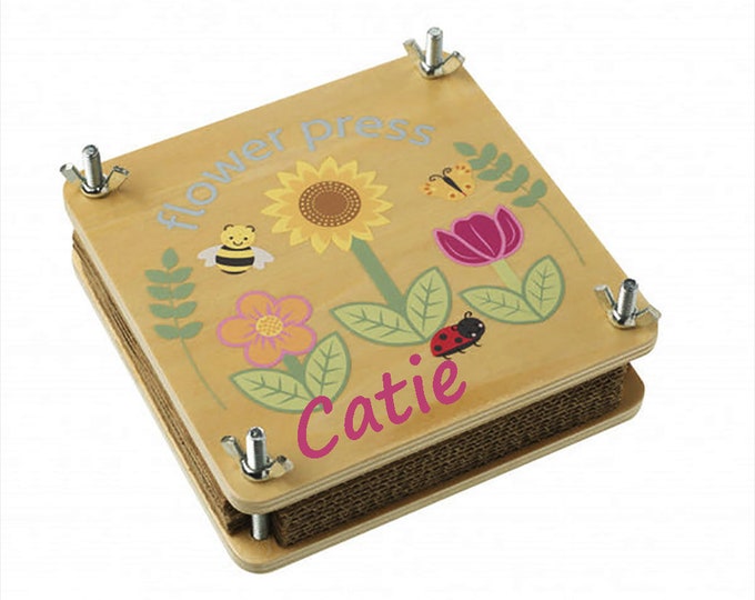 Personalised Flower Press, Personalised child's gift, Wooden Flower Press, Traditional flower press, Flower Press Craft, Creative flower art