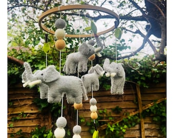 Felt Elephant Mobile