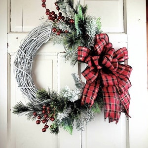 Christmas Wreath, Winter Wreath,  Christmas Wreath for Front Door, Farmhouse Christmas Wreath