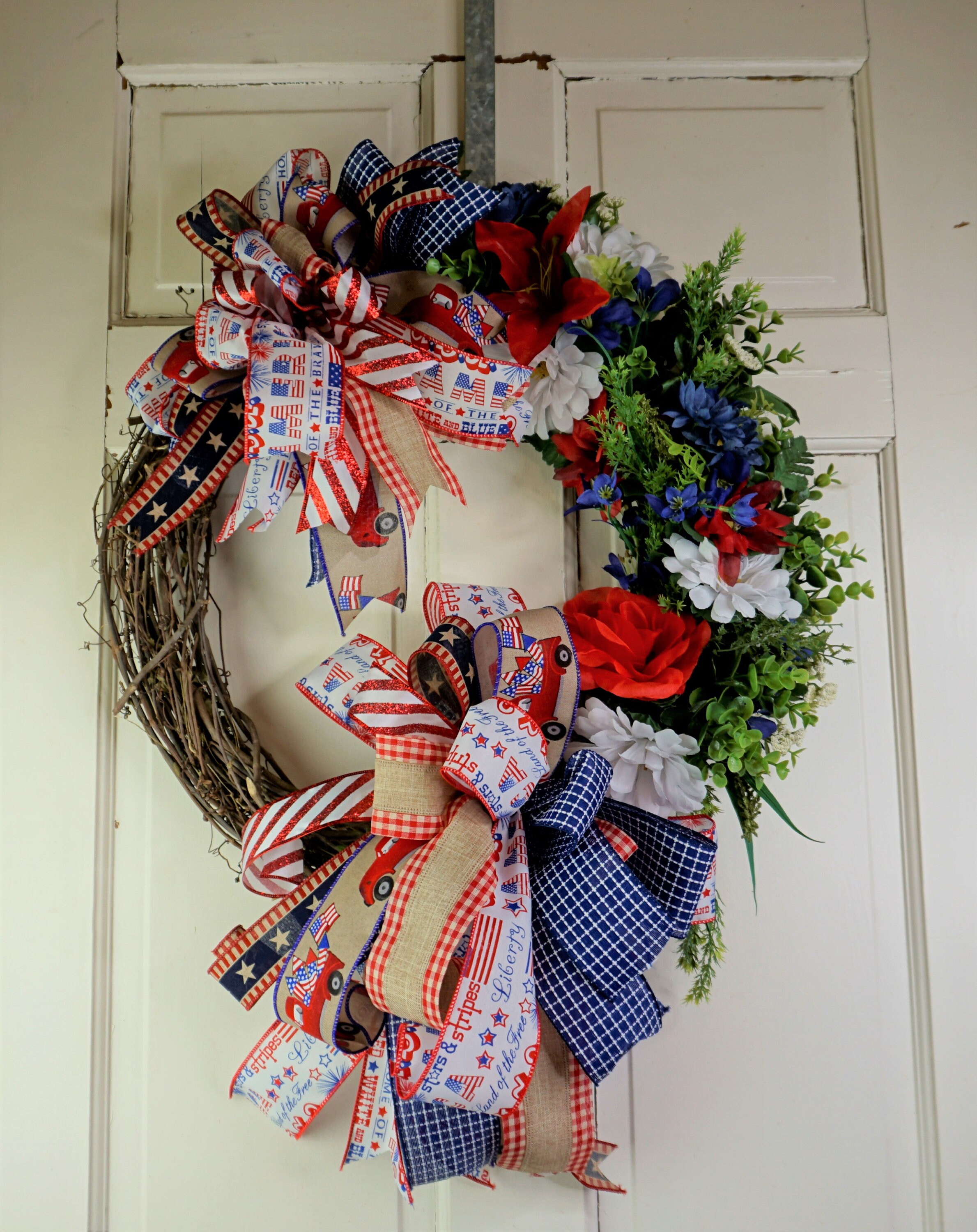 Patriotic Wreath, Americana Décor, 4th of July Wreath, Patriotic Wall ...