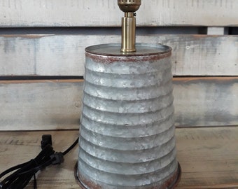 farmhouse galvanized table lamp