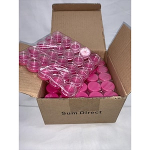 May include: A box of 50 small pink plastic containers with clear lids. The box is labeled "Sum Direct".