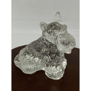 Vtg Boyd Glass Clear Scottie Dog 2&quot;
