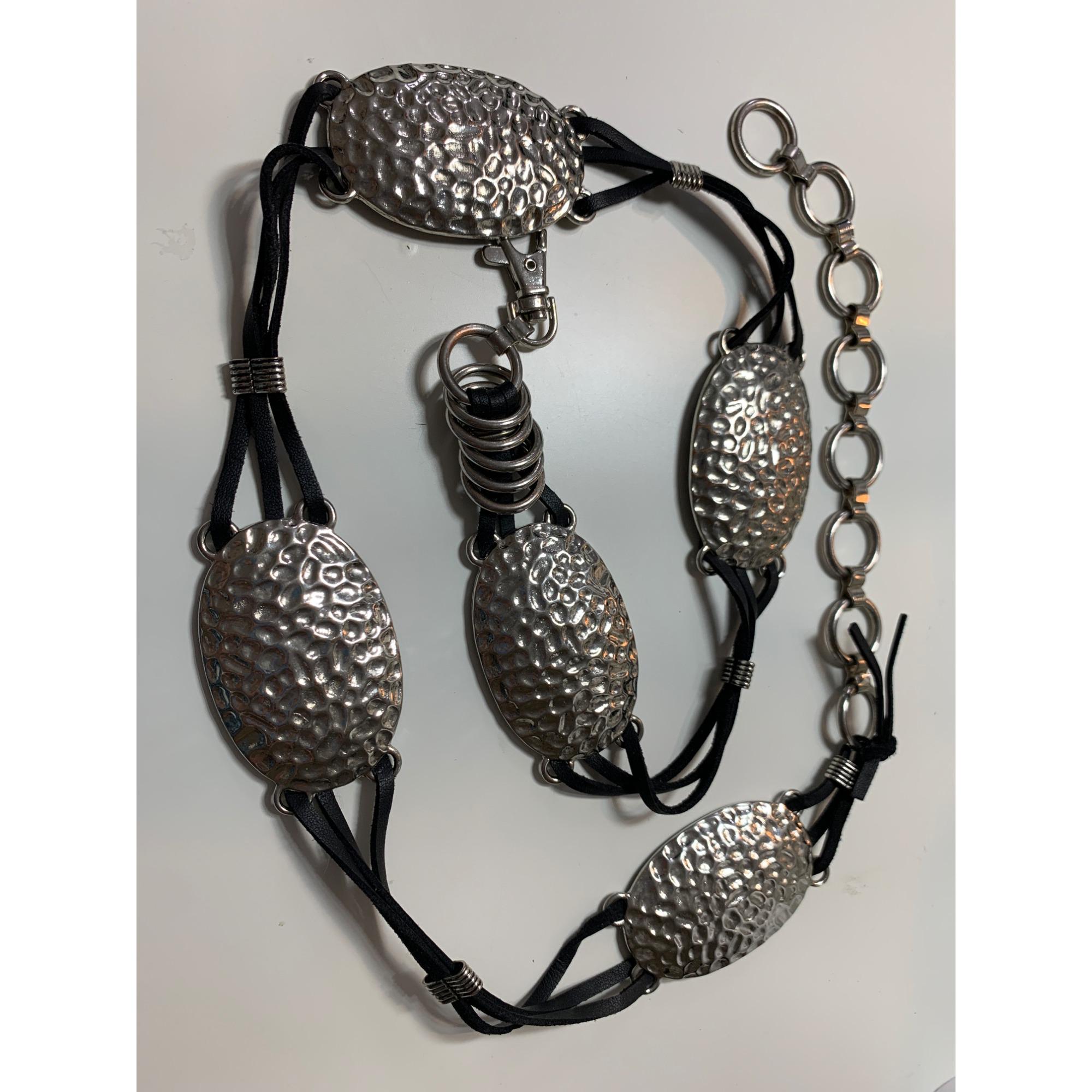 Vintage 80\'s chunky silver chain statement belt  37\