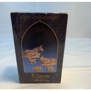Vtg Fontanini Sheep Cow Donkey Nativity Animals NIB