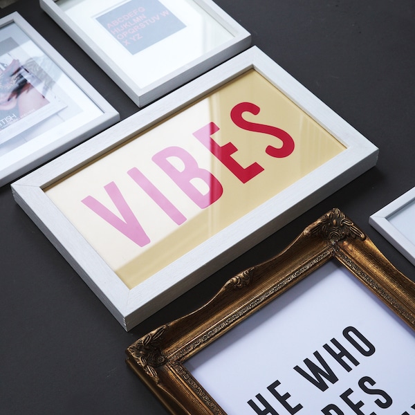 VIBES Print, Typographic Print, Good Vibes Print, Wall Gallery, Kitchen Print