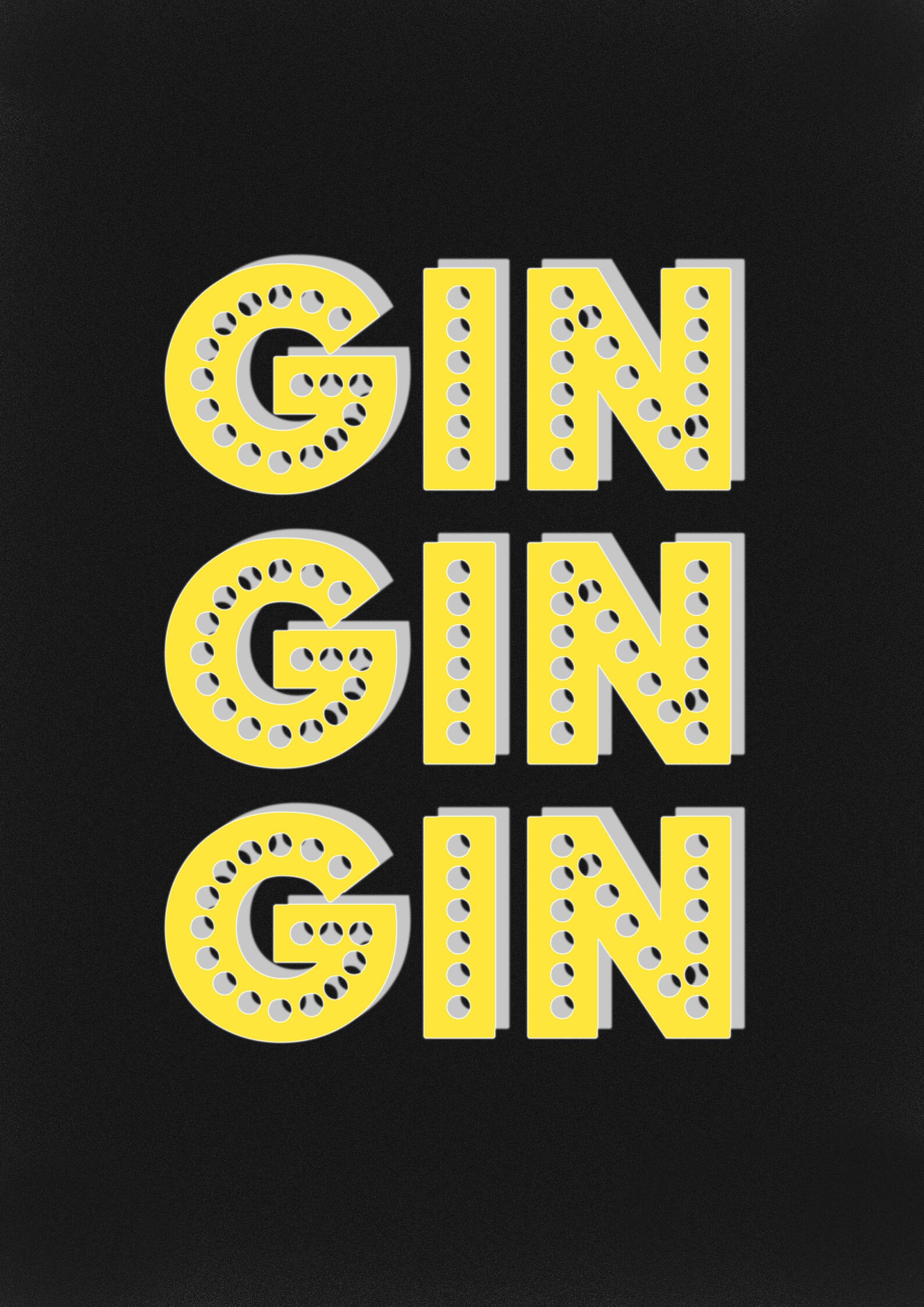 GIN GIN GIN Print / Typographic Print / Font Print / Graphic Etsy