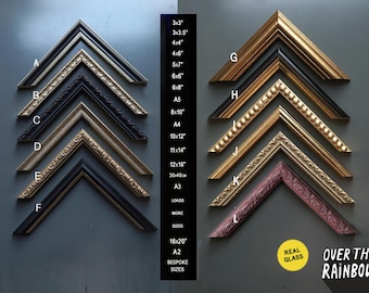 Photo Frames, Handmade, BESPOKE SIZES,  Picture Frames, Real Glass, High End