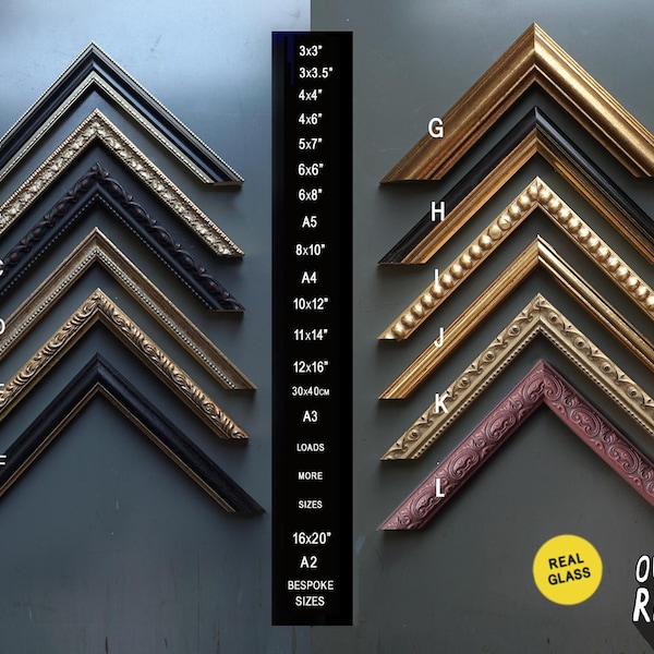 Photo Frames, Handmade, BESPOKE SIZES,  Picture Frames, Real Glass