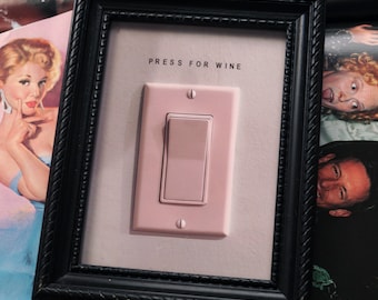 Press For Wine Print, Press For Coffee, Wine, Cocktails, Kitchen Print, Funny Print, Pink, Wall Gallery