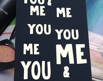 You Me, Me You Print, Lovers Print, Wall Gallery Print, Words Print, Kitchen Print
