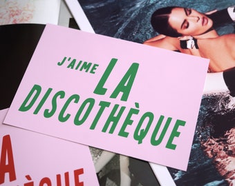 Discotheque, J'aime La Discotheque Print, Kitchen Print, Typographic Print, Font Print, DISCO Print, Wall Gallery