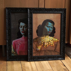 Wladimir Tretchikoff chinesisches Mädchen und Fräulein Wong, Vintage-Klassiker, 1950, Retro-Rahmen, schöne Größe