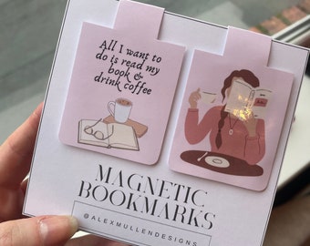 Magnetic bookmark. Bookmark gift. Bookmarks. Bookmark. Books. Coffee bookmark.