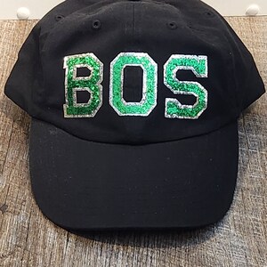 Boston PWHL Dad Hat Bos hockey baseball cap fan gear Glitter sparkly hat