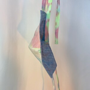 Tie dye + chambray handmade face mask