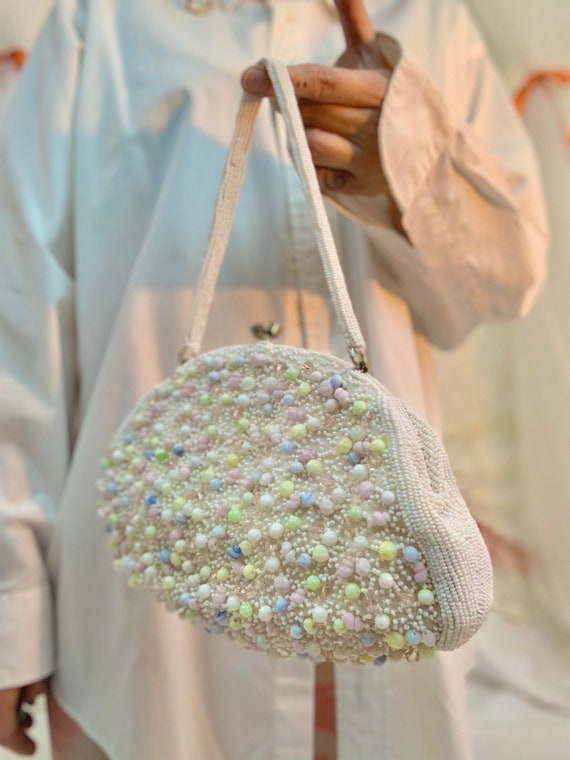 Italian glass seashell beaded purse - image 4