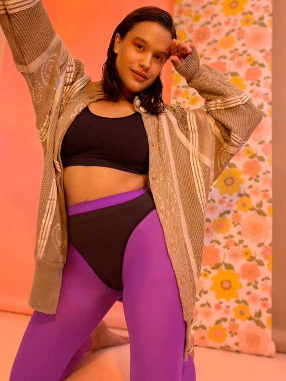 Taupe 80's ribbon & lace dolamn sweater