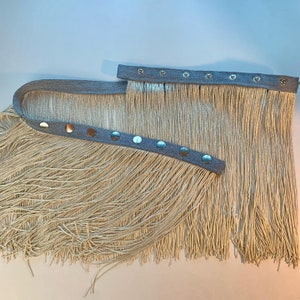 Handmade Denim Fringe Wrap Belt: Adjustable Boho Western Style