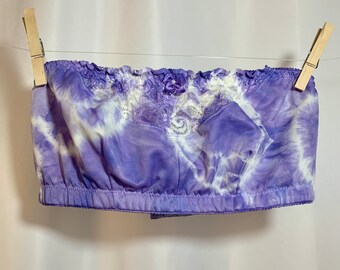 Upcycled tie dye 80’s strapless bra