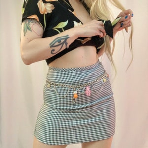 90’s houndstooth mini skirt